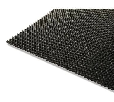 Pipe rock shield — studded protective surface against rock impact